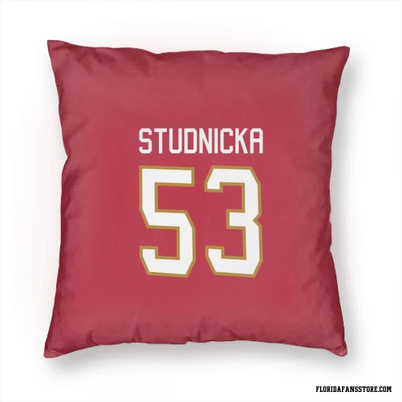 Red Florida Panthers  Jack Studnicka  Pillow Cover (18 X 18)