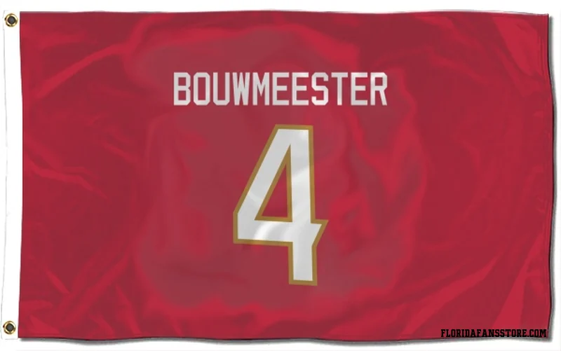 Red Florida Panthers  Jay Bouwmeester  Flag (3 X 5)