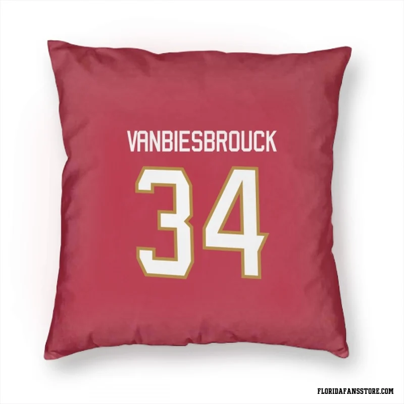 Red Florida Panthers  John Vanbiesbrouck  Pillow Cover (18 X 18)