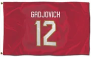 Red Florida Panthers  Jonah Gadjovich  Flag (3 X 5)