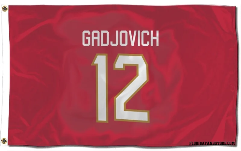 Red Florida Panthers  Jonah Gadjovich  Flag (3 X 5)