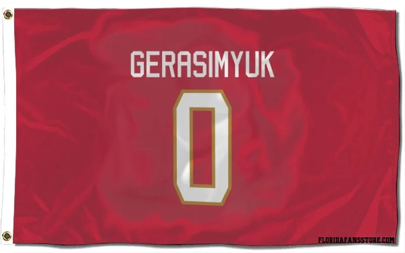 Red Florida Panthers  Kirill Gerasimyuk  Flag (3 X 5)