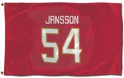Red Florida Panthers  Ludvig Jansson  Flag (3 X 5)