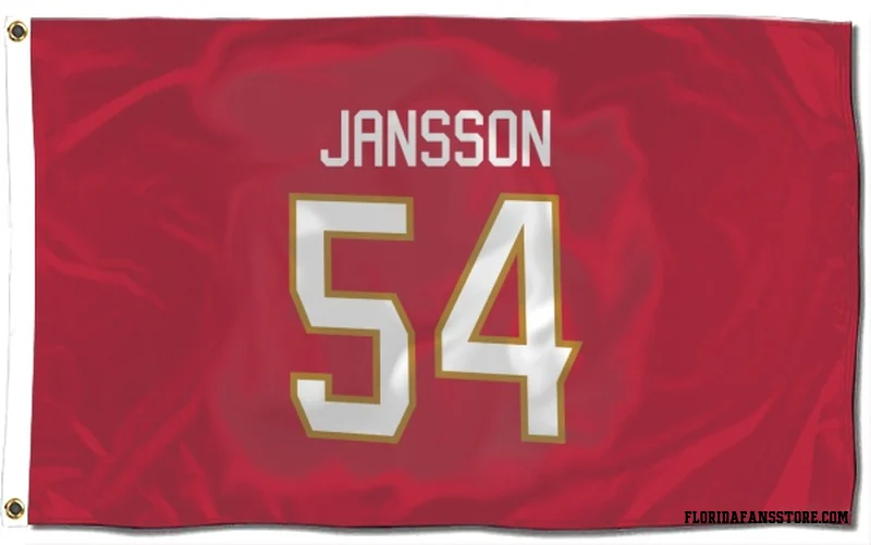 Red Florida Panthers  Ludvig Jansson  Flag (3 X 5)
