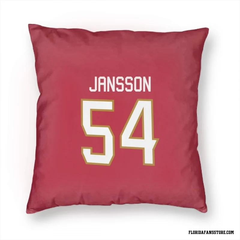 Red Florida Panthers  Ludvig Jansson  Pillow Cover (18 X 18)