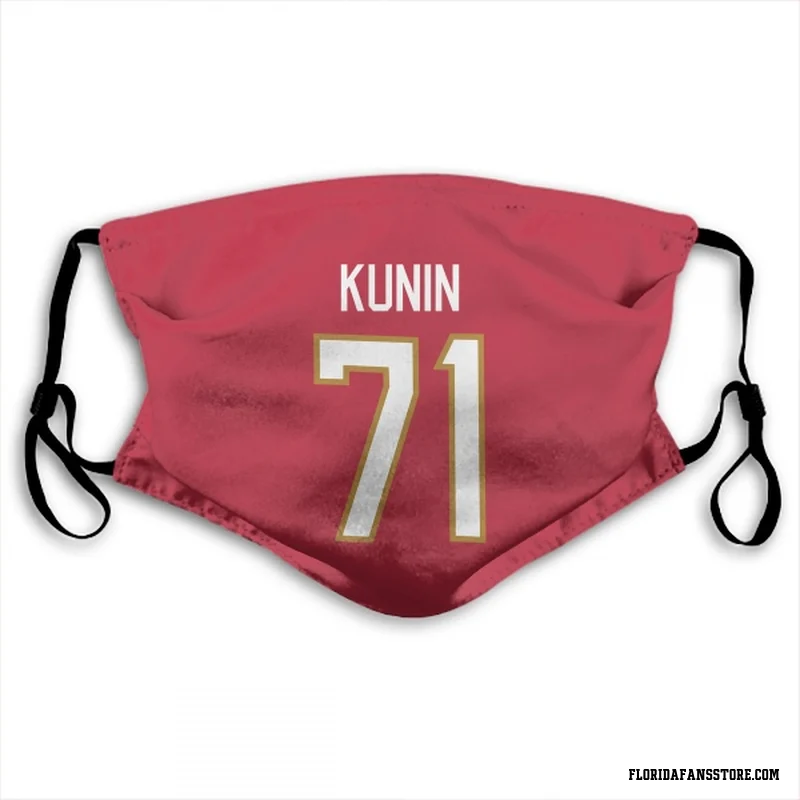 Red Florida Panthers  Luke Kunin  Face Mask (With 2 Free PM2.5 Filters)