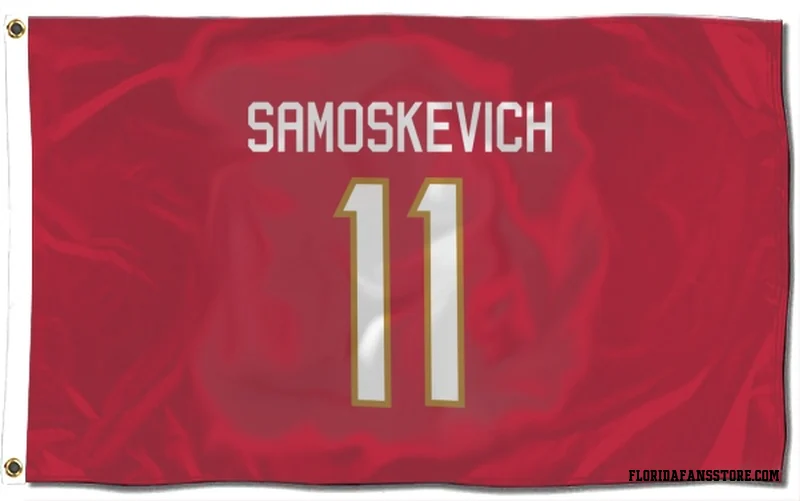 Red Florida Panthers  Mackie Samoskevich  Flag (3 X 5)
