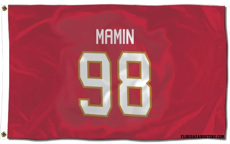Red Florida Panthers  Maxim Mamin  Flag (3 X 5)
