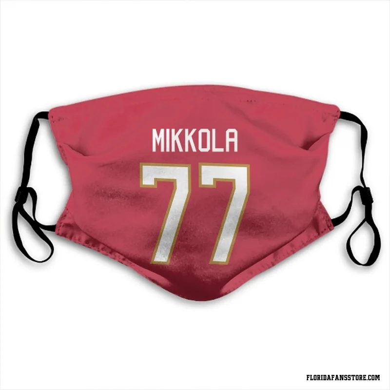 Red Florida Panthers  Niko Mikkola  Face Mask (With 2 Free PM2.5 Filters)