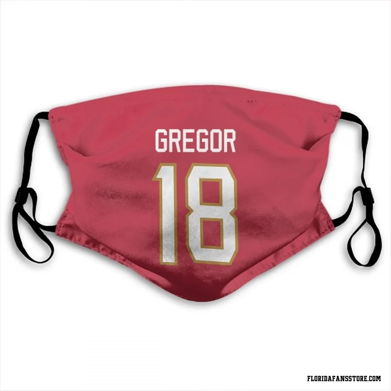 Red Florida Panthers  Noah Gregor  Face Mask (With 2 Free PM2.5 Filters)