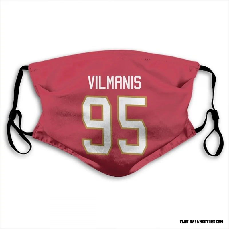Red Florida Panthers  Sandis Vilmanis  Face Mask (With 2 Free PM2.5 Filters)