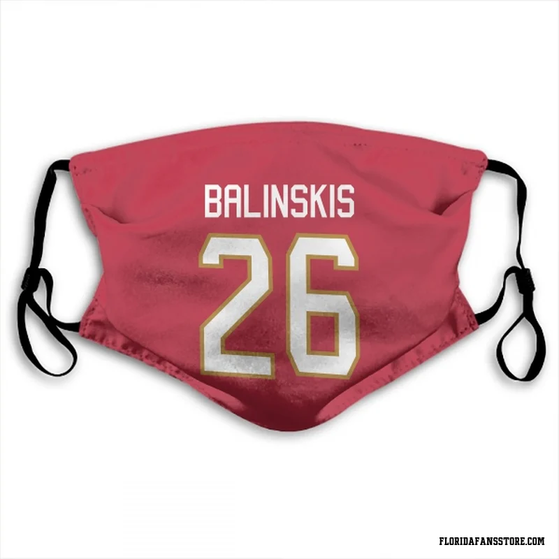 Red Florida Panthers  Uvis Balinskis  Face Mask (With 2 Free PM2.5 Filters)