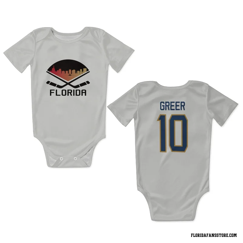White Florida Panthers  A.J. Greer  Newborn & Infant Bodysuit