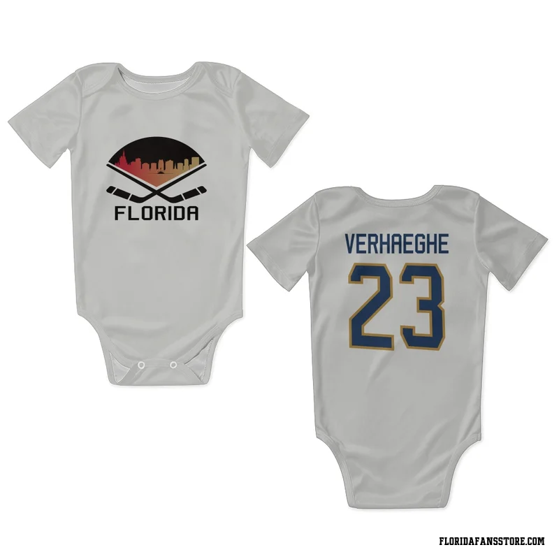 White Florida Panthers  Carter Verhaeghe  Newborn & Infant Bodysuit