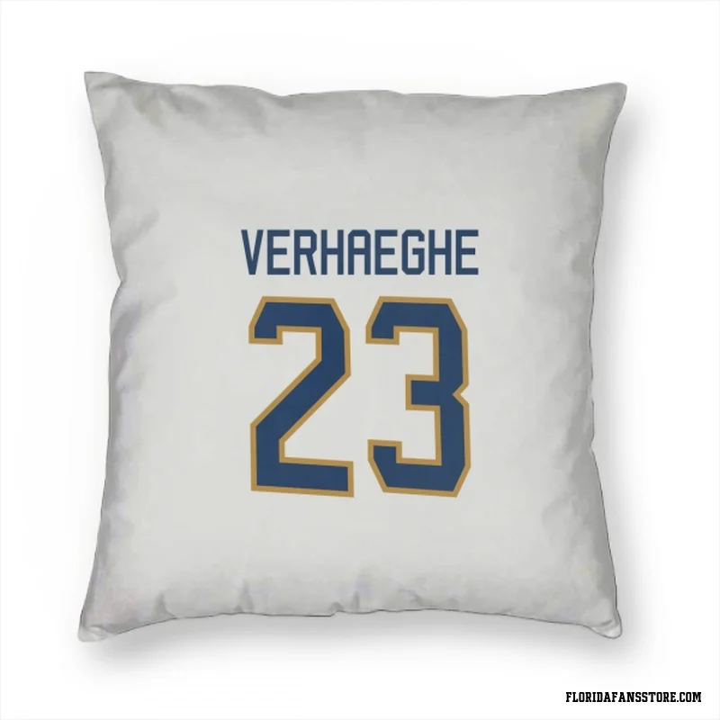 White Florida Panthers  Carter Verhaeghe  Pillow Cover (18 X 18)