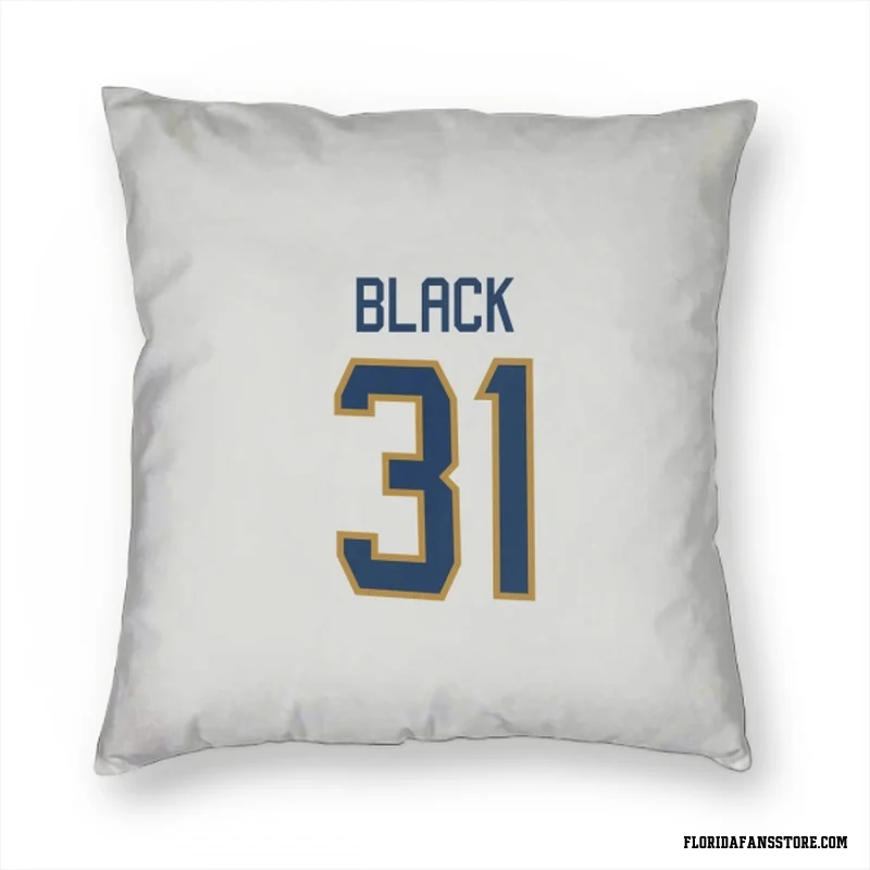 White Florida Panthers  Cooper Black  Pillow Cover (18 X 18)