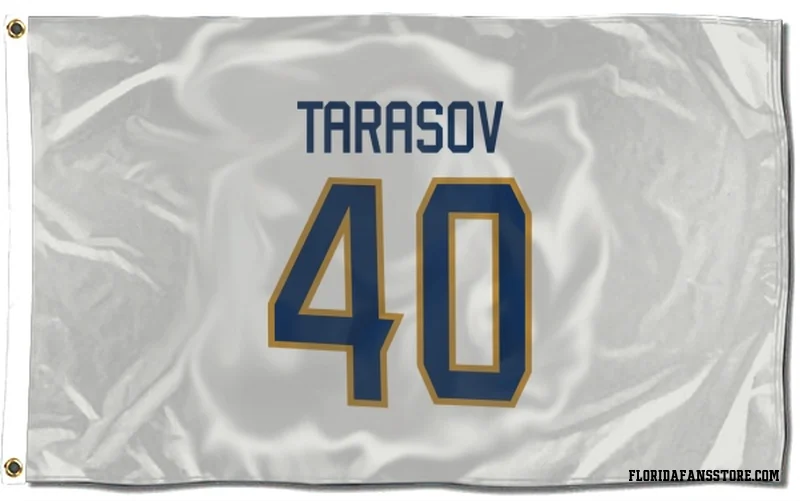 White Florida Panthers  Daniil Tarasov  Flag (3 X 5)