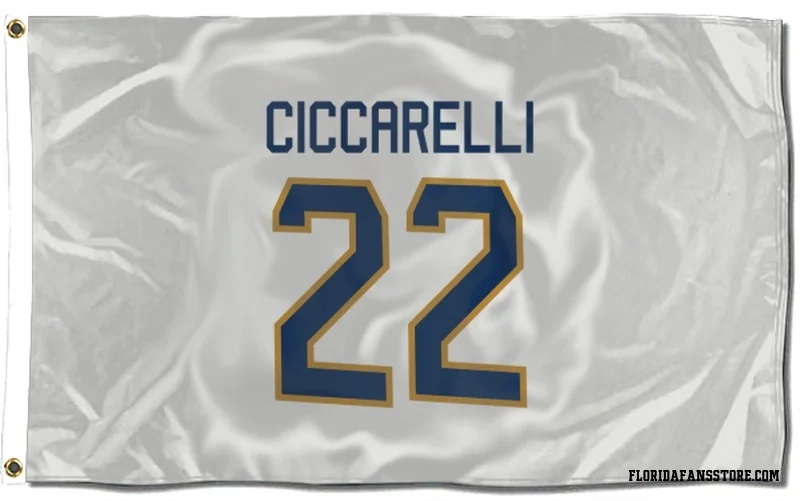 White Florida Panthers  Dino Ciccarelli  Flag (3 X 5)