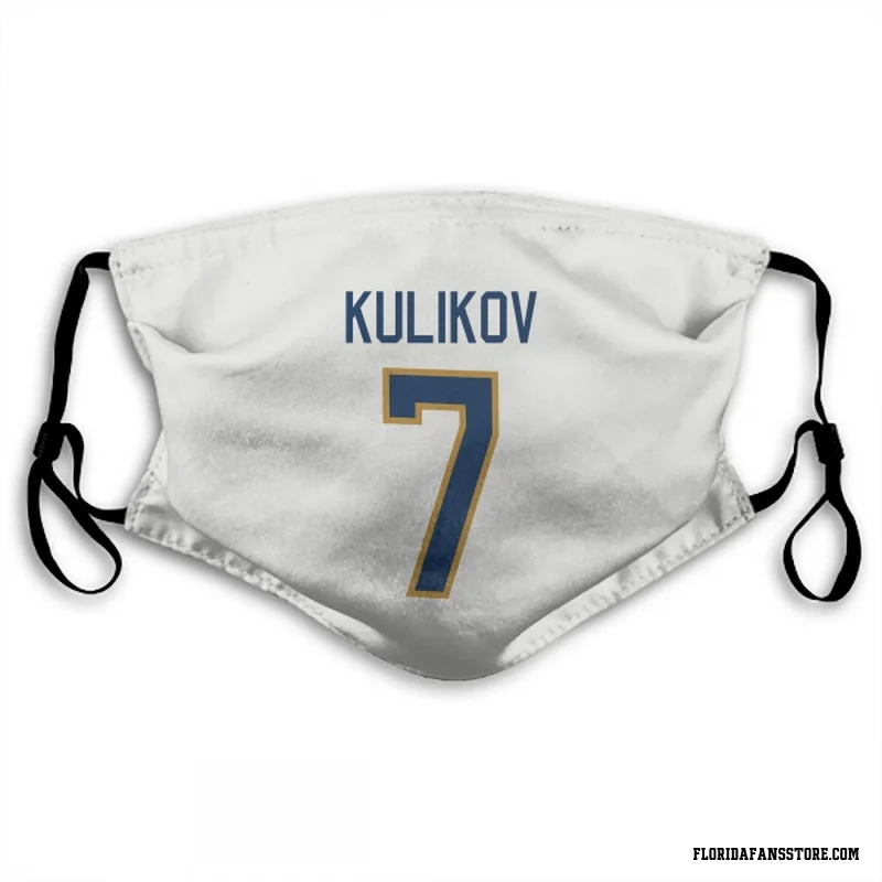 White Florida Panthers  Dmitry Kulikov  Face Mask (With 2 Free PM2.5 Filters)