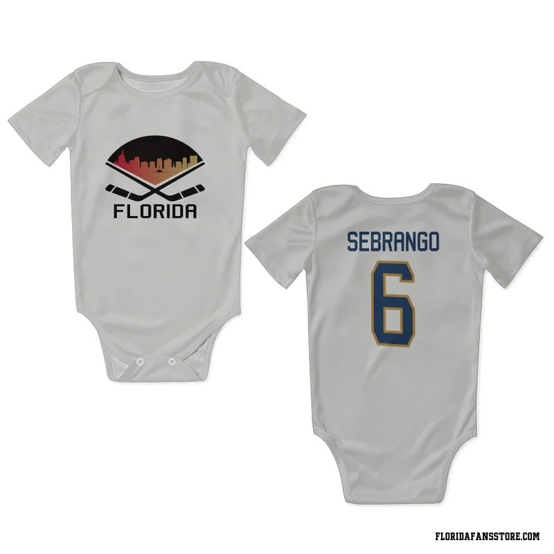 White Florida Panthers  Donovan Sebrango  Newborn & Infant Bodysuit