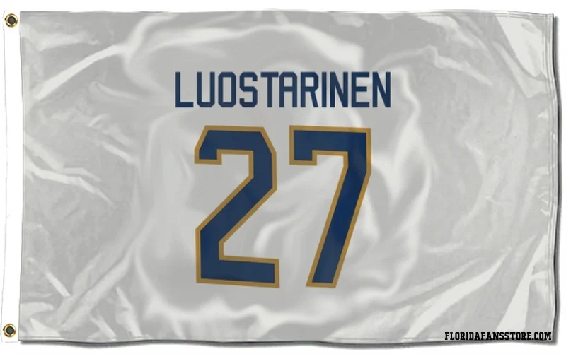 White Florida Panthers  Eetu Luostarinen  Flag (3 X 5)