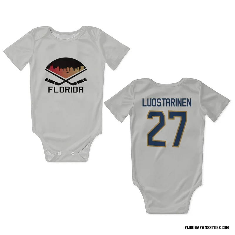 White Florida Panthers  Eetu Luostarinen  Newborn & Infant Bodysuit