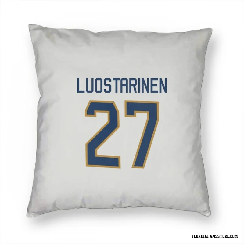 White Florida Panthers  Eetu Luostarinen  Pillow Cover (18 X 18)