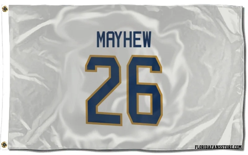 White Florida Panthers  Gerry Mayhew  Flag (3 X 5)