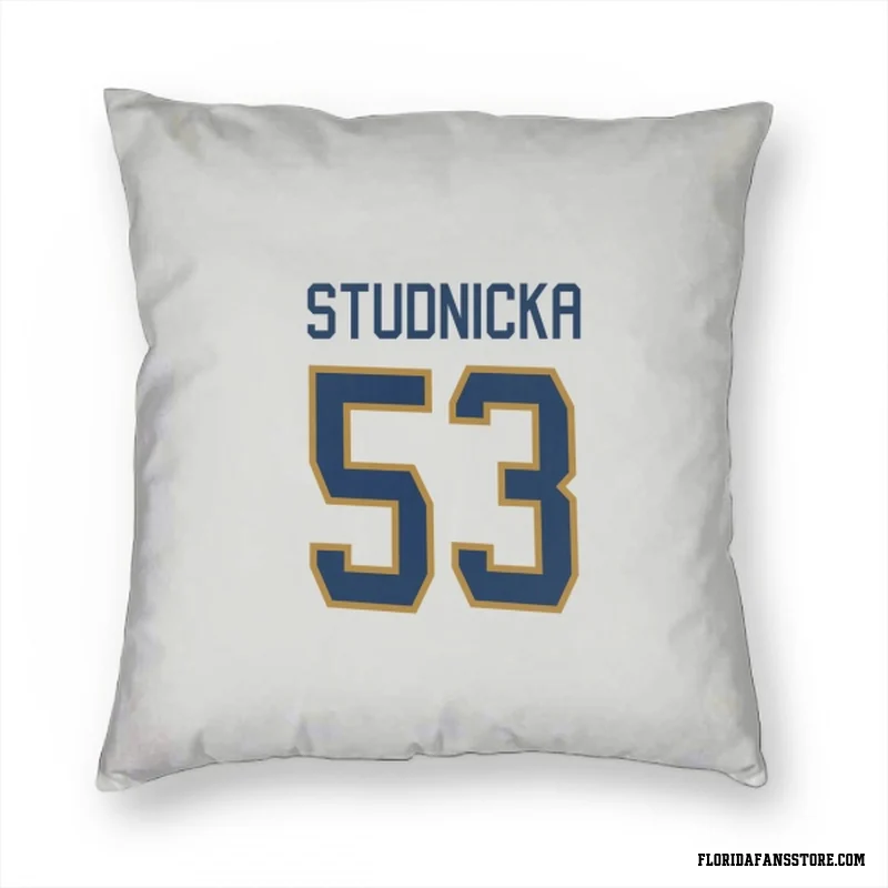 White Florida Panthers  Jack Studnicka  Pillow Cover (18 X 18)