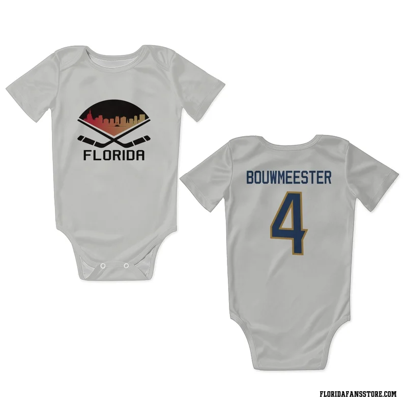 White Florida Panthers  Jay Bouwmeester  Newborn & Infant Bodysuit