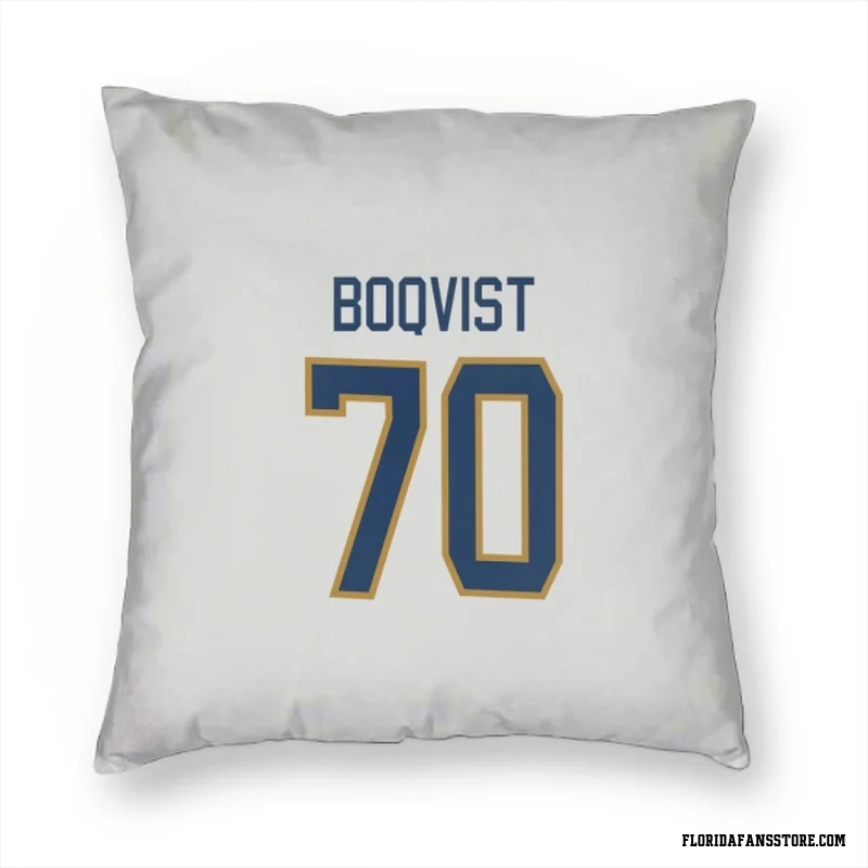 White Florida Panthers  Jesper Boqvist  Pillow Cover (18 X 18)
