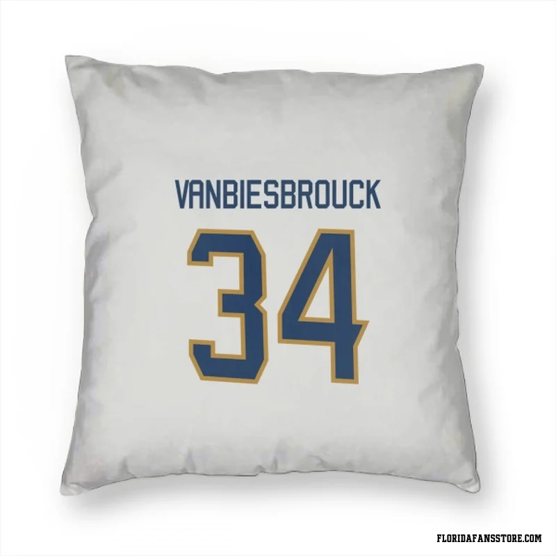 White Florida Panthers  John Vanbiesbrouck  Pillow Cover (18 X 18)