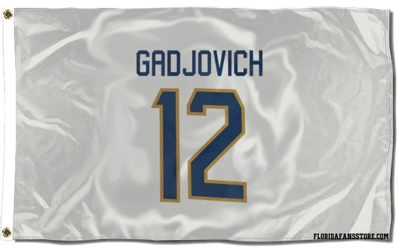 White Florida Panthers  Jonah Gadjovich  Flag (3 X 5)
