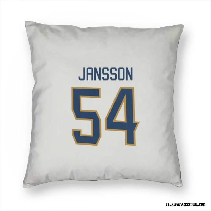 White Florida Panthers  Ludvig Jansson  Pillow Cover (18 X 18)