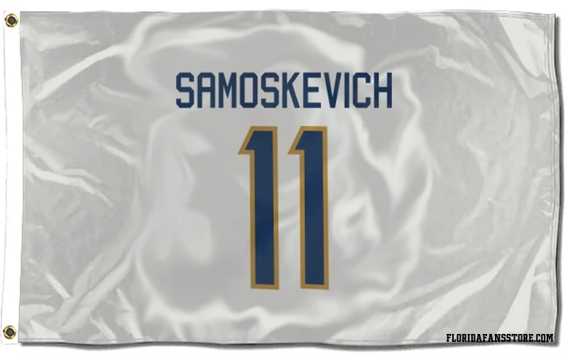 White Florida Panthers  Mackie Samoskevich  Flag (3 X 5)