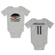 White Florida Panthers  Mackie Samoskevich  Newborn & Infant Bodysuit