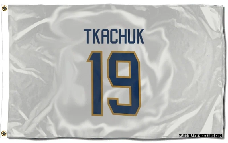 White Florida Panthers  Matthew Tkachuk  Flag (3 X 5)