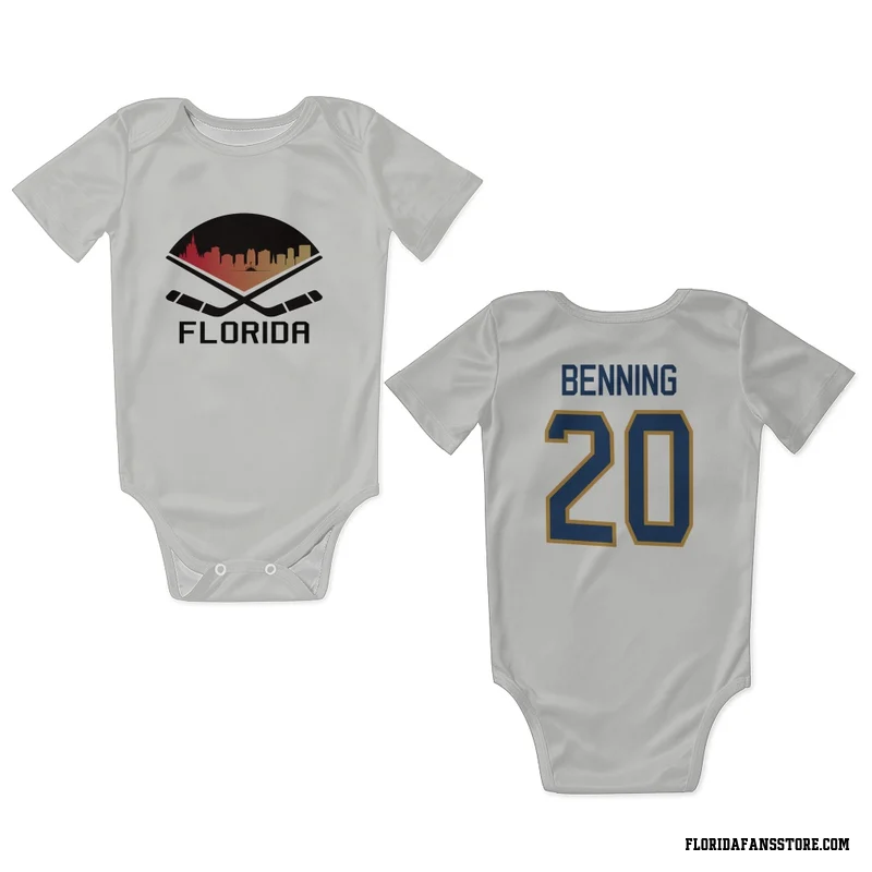 White Florida Panthers  Mike Benning  Newborn & Infant Bodysuit