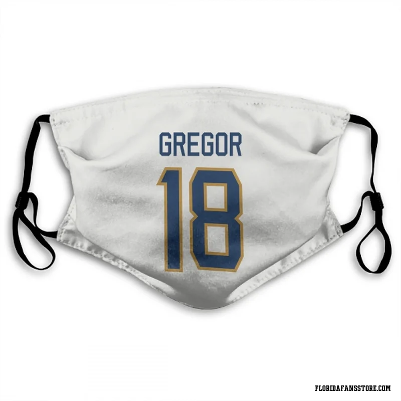 White Florida Panthers  Noah Gregor  Face Mask (With 2 Free PM2.5 Filters)