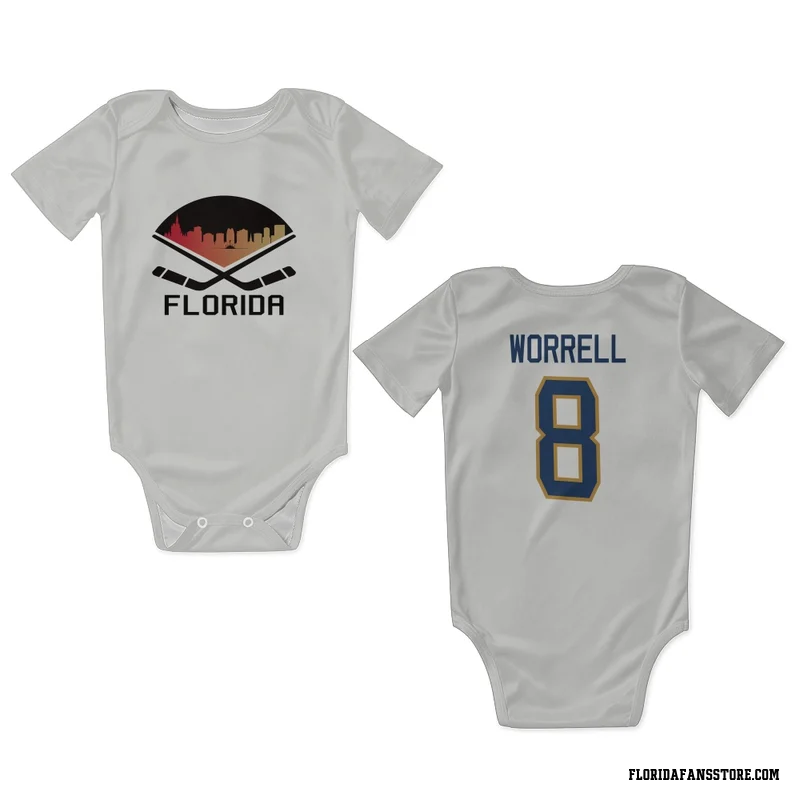 White Florida Panthers  Peter Worrell  Newborn & Infant Bodysuit