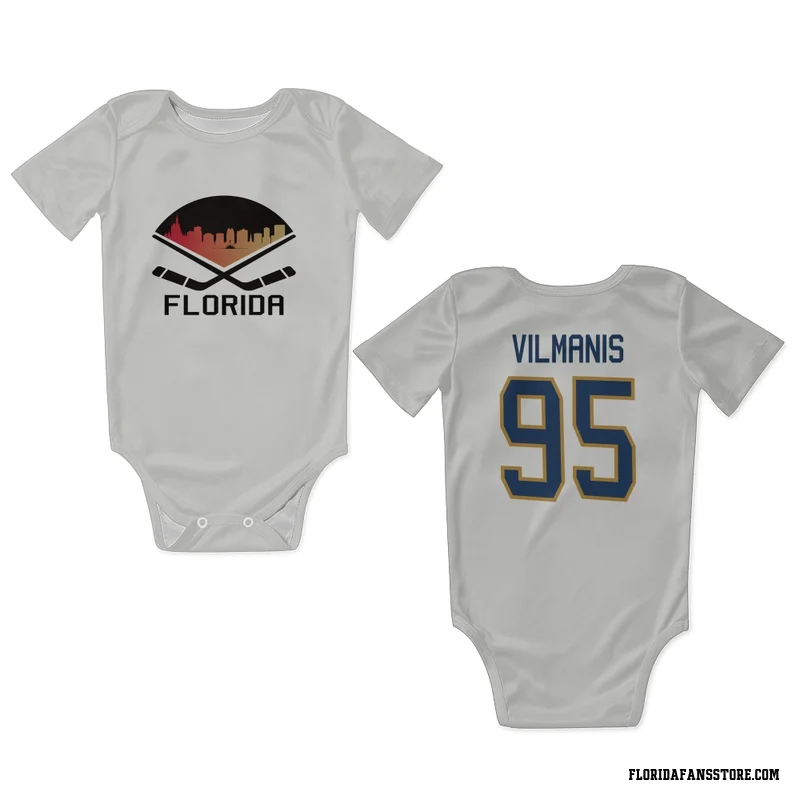 White Florida Panthers  Sandis Vilmanis  Newborn & Infant Bodysuit