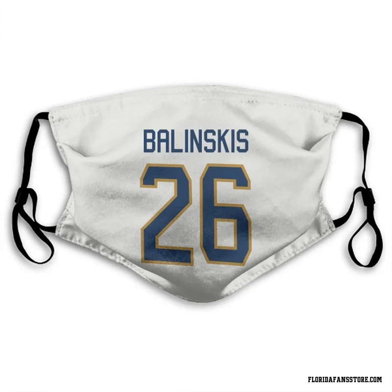 White Florida Panthers  Uvis Balinskis  Face Mask (With 2 Free PM2.5 Filters)