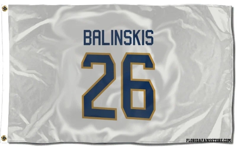 White Florida Panthers  Uvis Balinskis  Flag (3 X 5)